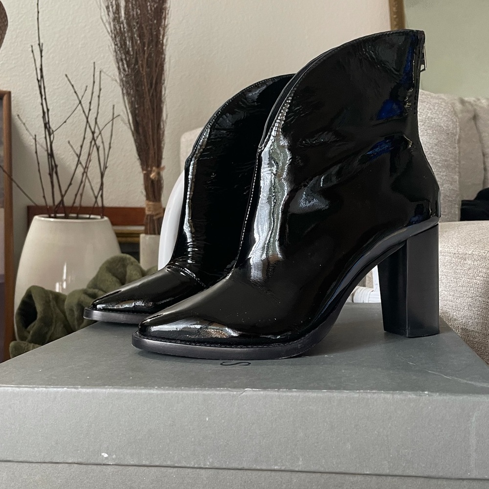 AllSaints Miraba Patent Leather Boots - Picture 5 of 8